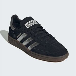 Adidas Black Handball Spezial with Silver Accents